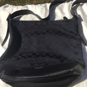 Coach signature black hobo bag